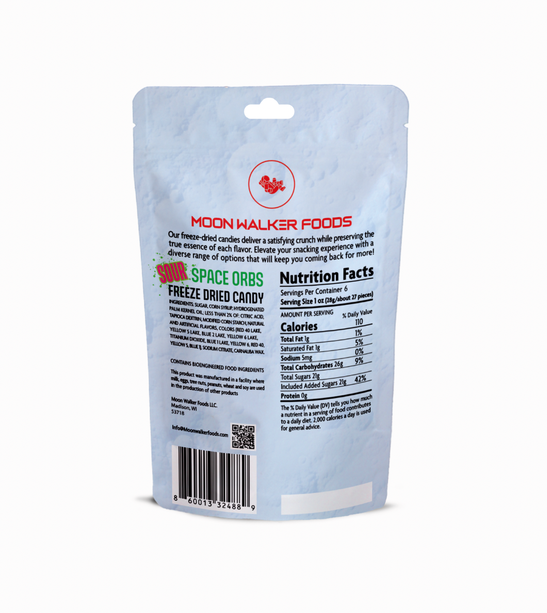 Moon Walker Foods - Wholesale Zuigsnoepjes - Zure Ruimtebollen - 170 g.2
