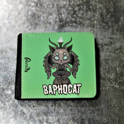 Kutuleras - Vente Portefeuille – unisexe - Portefeuille noir Baphomet horreur gothique halloween