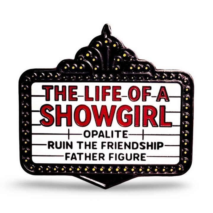 Taylor Inspired “The Life of a Showgirl” Marquee Enamel Pin for wholesale by Millypins