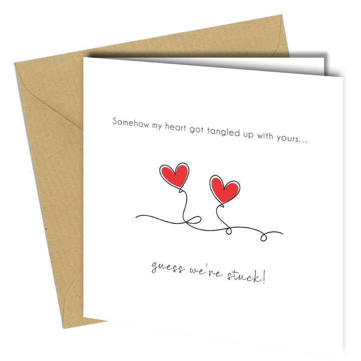 Jubiläums- & Valentinstagskarte mit verschlungenen Herzen – cb033 für den Großhandel von Close to the Bone Greeting Cards and Gifts