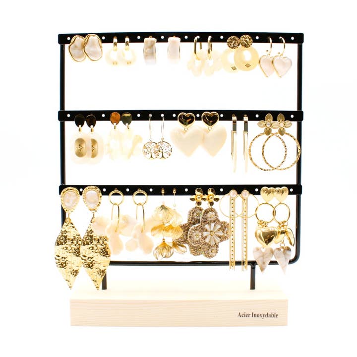 Set med 18 örhängen i stål - nude för wholesale av Reference Mode