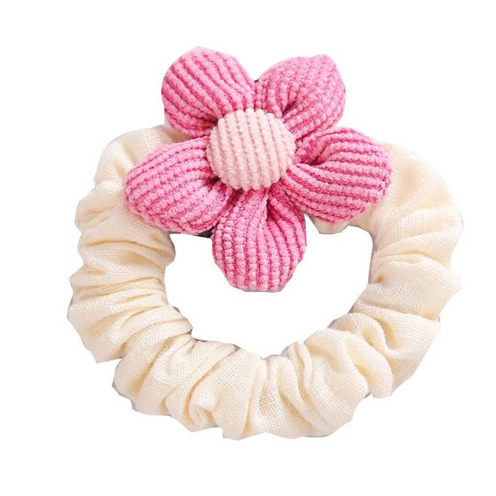 KiddieKickz - Wholesale Scrunchie – kids - Kid Girl Flower Decor Scrunchies3