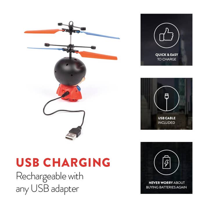 World Tech Toys - Wholesale Toy Plane - Kids - DC Superman 3.5 Inch Flying Character UFO Helicopter3