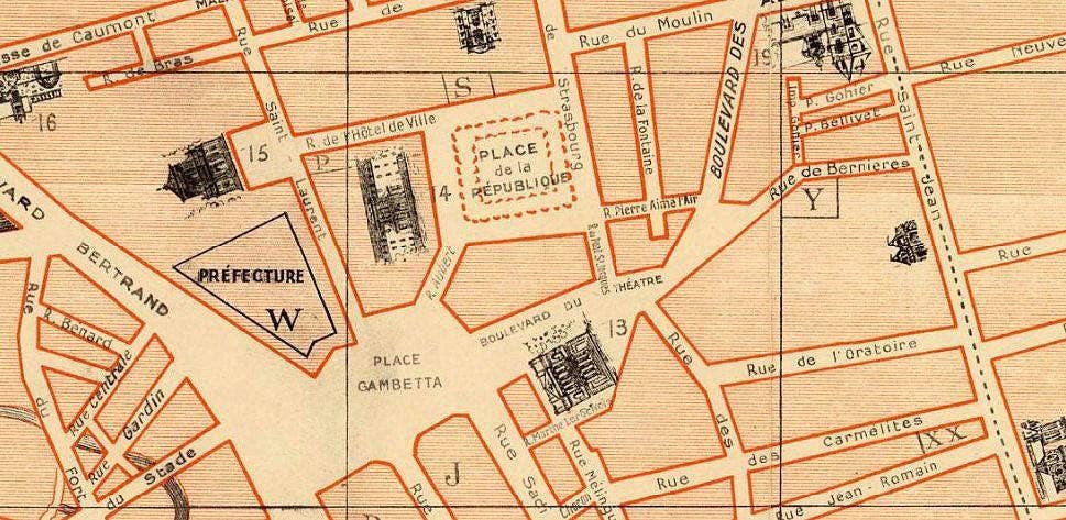 OldCityPrints - Old Maps and Posters – wholesale Konsttryck – Gammal karta över Caen Frankrike 1930 Vintagekarta | Vintagekarta Väggkonsttryck2