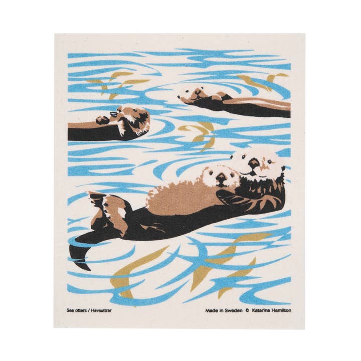 Swedish Dishcloth - KH Sea Otters for wholesale by Cose Nuove