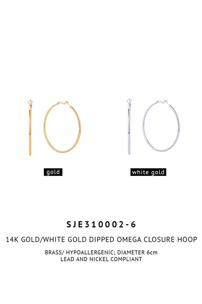 Hana – Engroshandel Hoops – 14K guld dyppet Omega lukning Hoop24