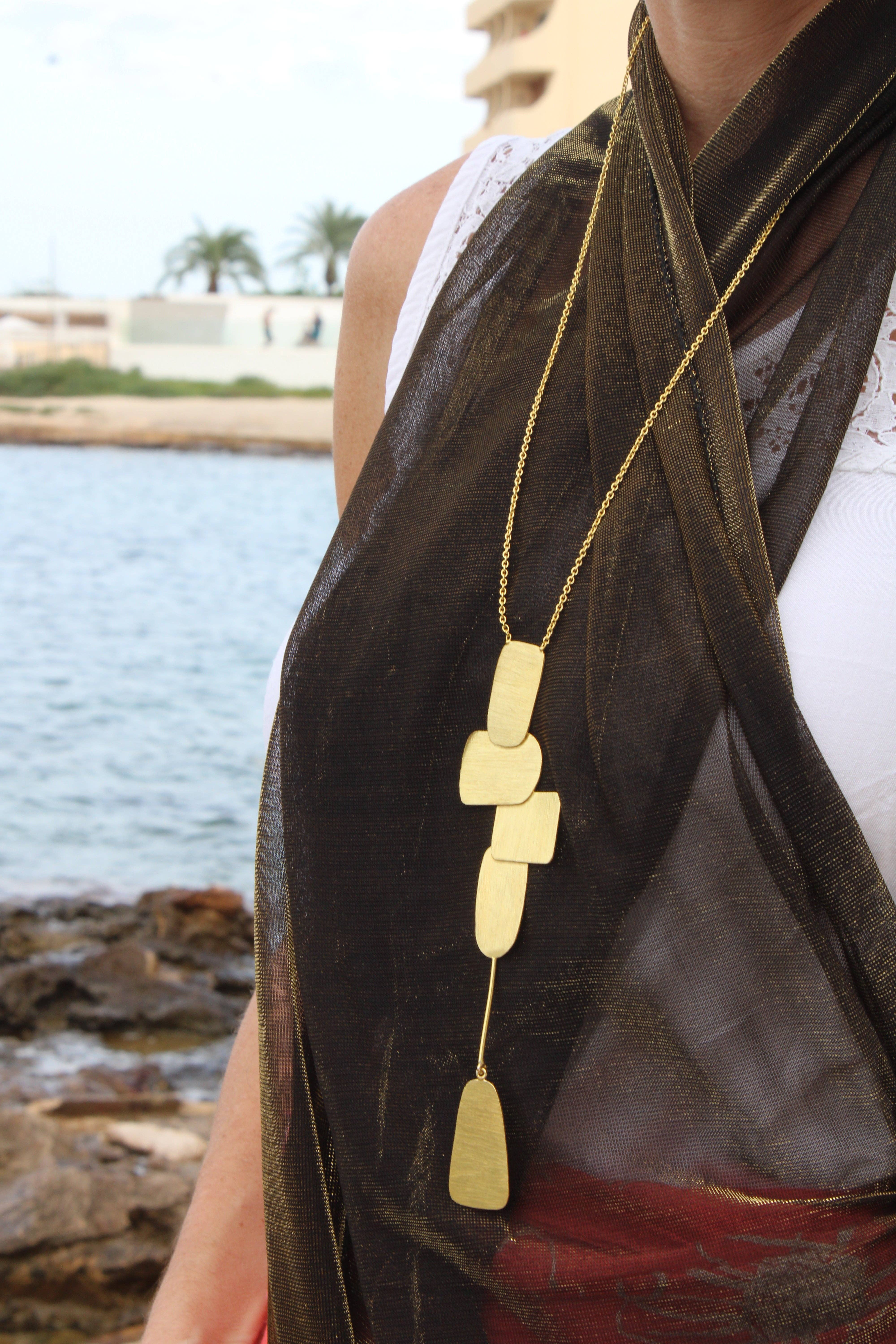 LA MAR - Wholesale Y-Neck/Lariat Necklace - Long MIRÓ necklace gold-plated2