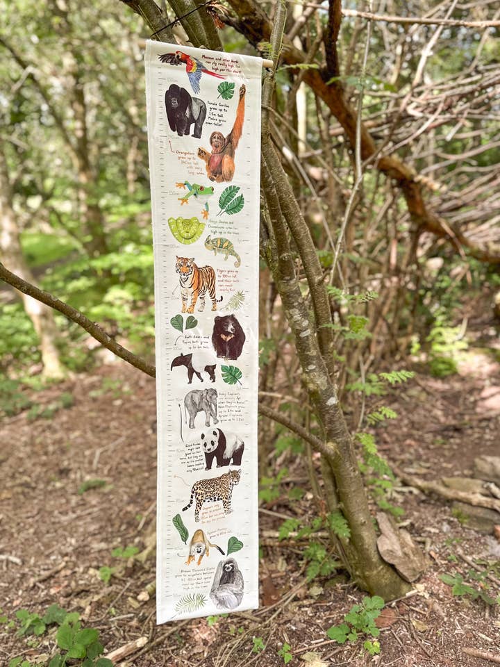 Jungle Animals Fabric Height Chart for wholesale by This Thursday