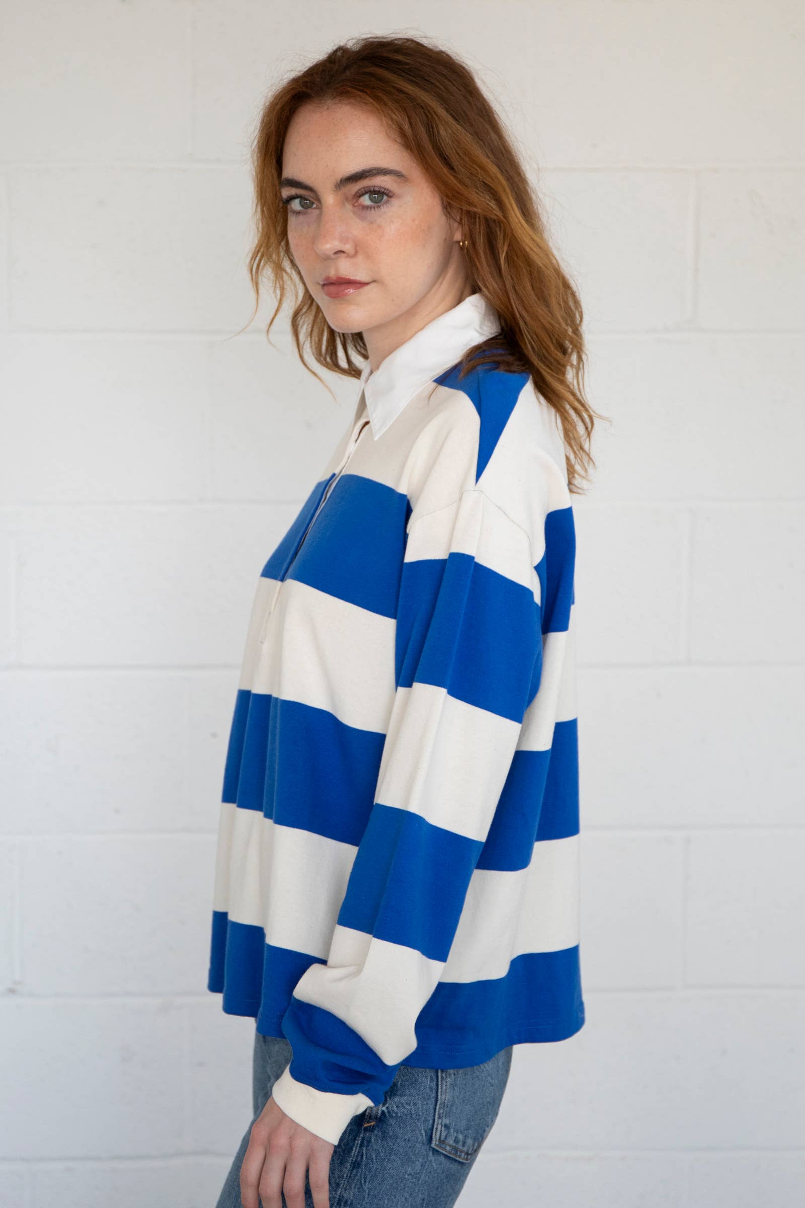 Royal Hazel Rugby Polo Top for wholesale on Faire2