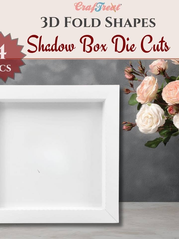 CrafTreat 3D Fold Shapes - Shadow Box White - Square 4pcs for wholesale by CrafTreat