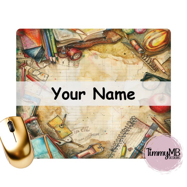 Material Escolar: Retro 2 - Tapete de Rato Personalizado por atacado de TimmyMB Designs