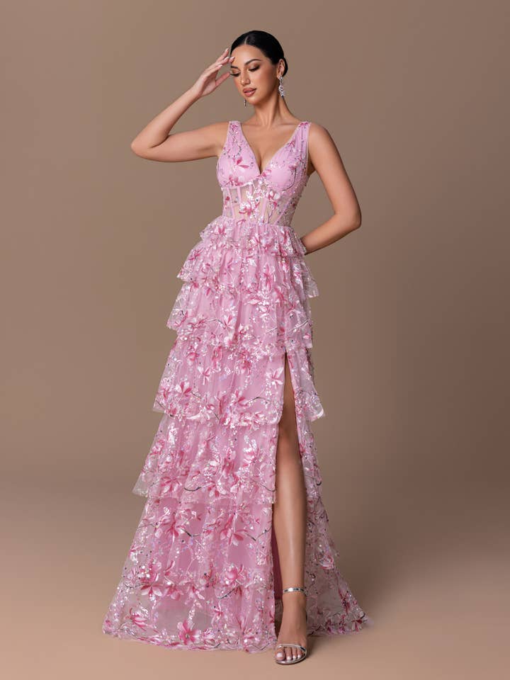 4929 - Corset Lower Sequin Dress for wholesale by ILY From