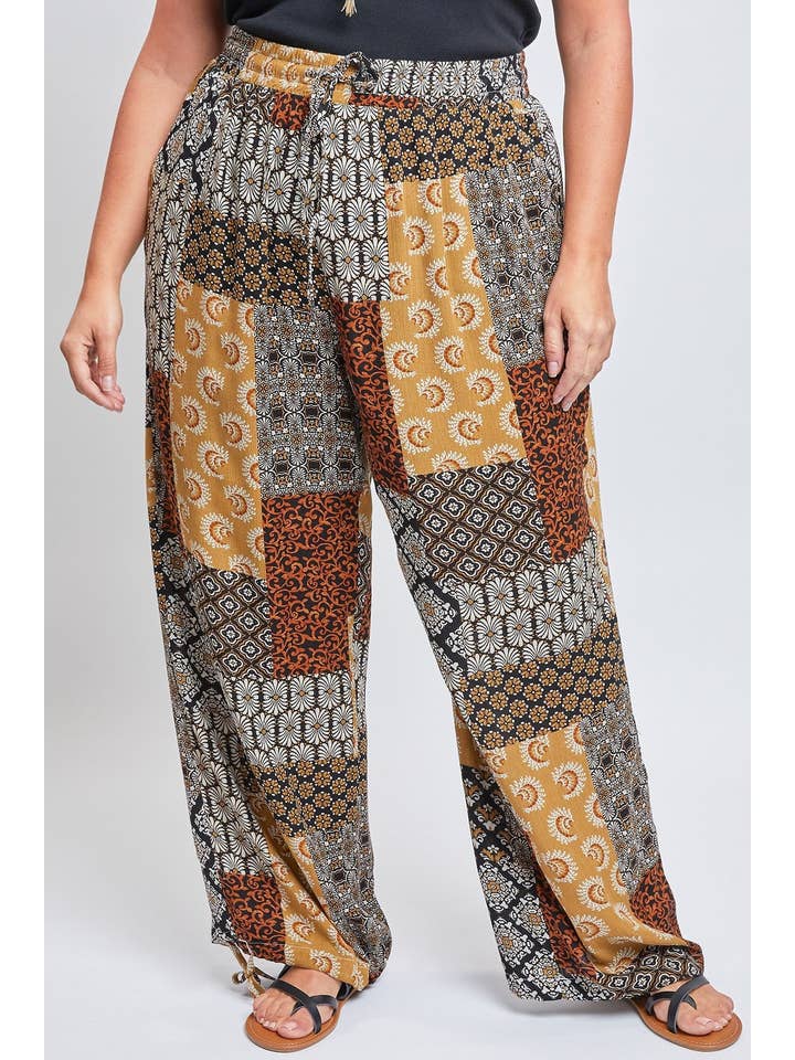 YMI - Wholesale Pants - Women's - Plus Elastic Waist Flood With Drawstring Hem-XF1175CG