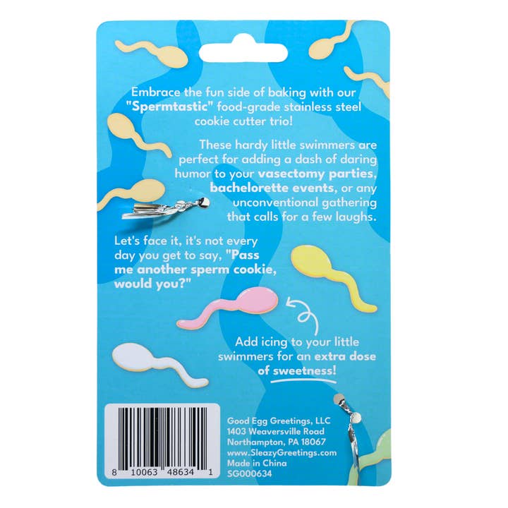 Sleazy Greetings - Wholesale Biscuit cutter - 3 Piece Sperm - Cookie Cutter Sets3
