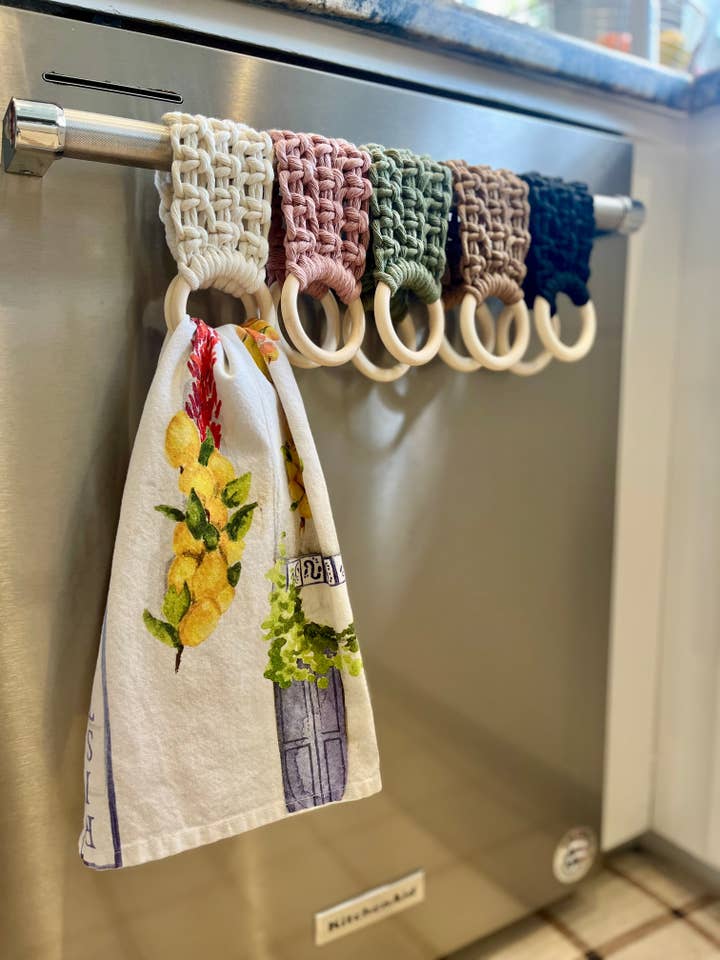 Porta asciugamani in macramè antiscivolo per la vendita all'ingrosso da parte di Macra Madam