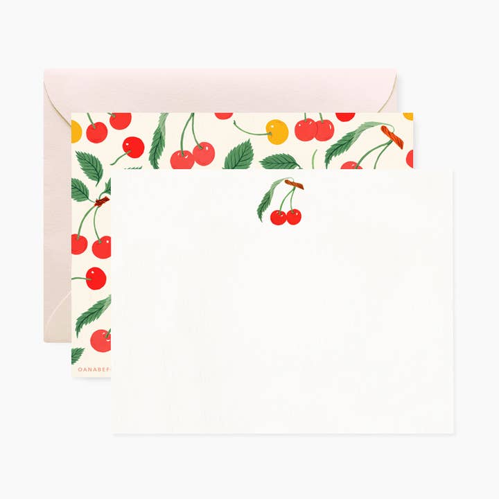 Botanica Paper Co. - Vente Assortiments de papeterie/cartes - Cartes de notes CHERRY | Lot de 40