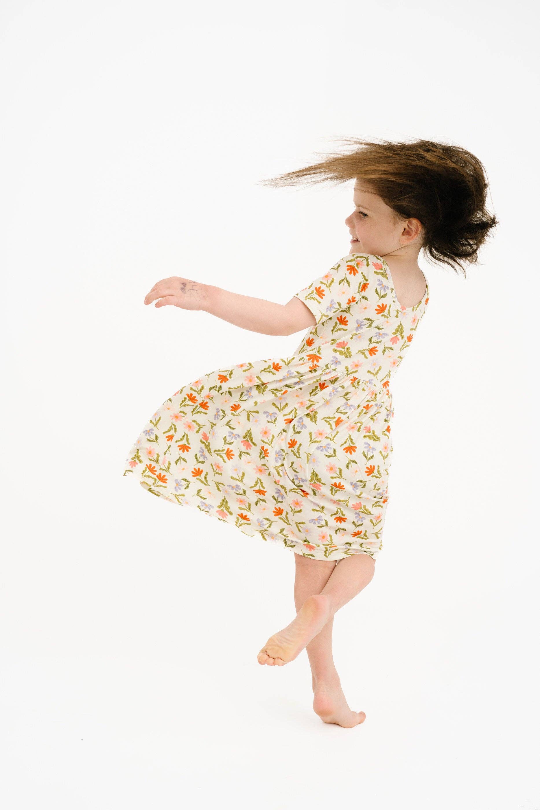 Little One Shop - Wholesale Dress - Kids - Daisy Daydream Short Sleeve Bamboo Dress6