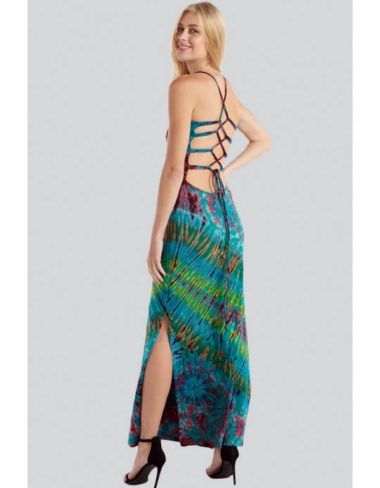 Kathmandu Imports - Wholesale Dress - Women's - Tie-Dye Long Dress (TH-1255)2