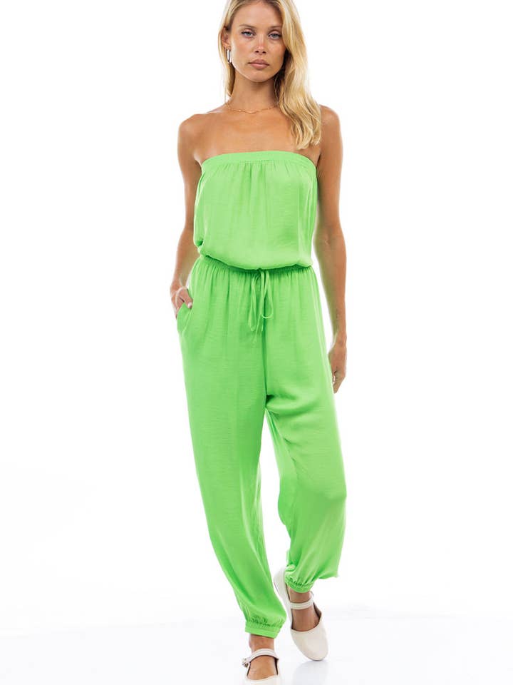 Combinaison sans bretelles à bandes élastiques pour la vente par Naked Zebra