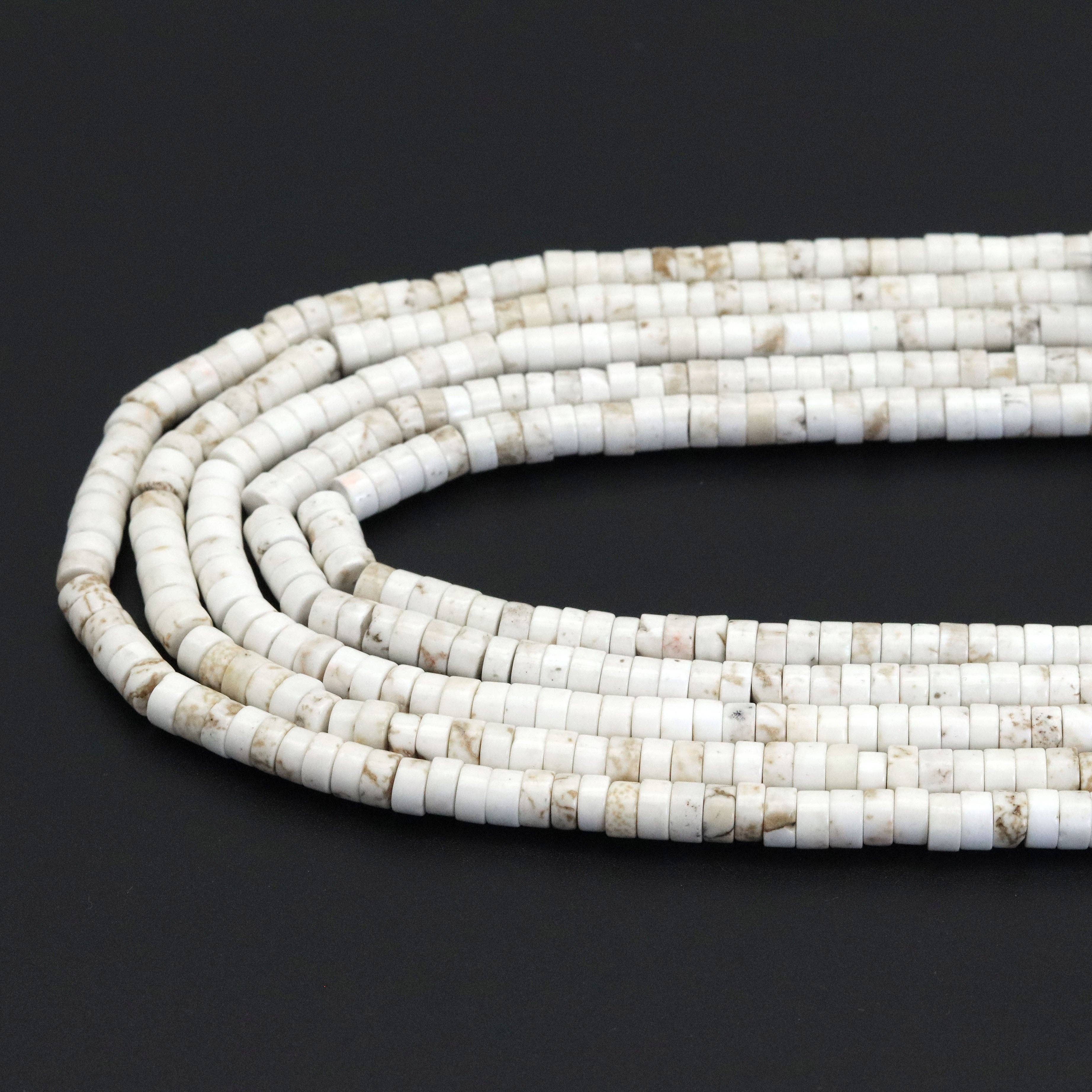 BestBeads&Beyond – wholesale Pärlor – Vita turkosheishi-pärlor, artikelnr U18341