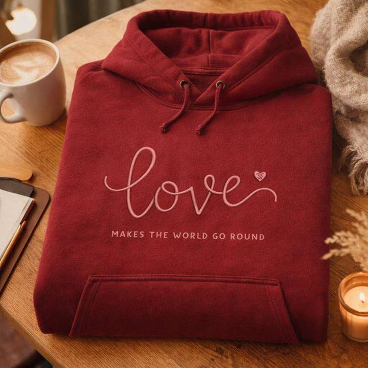 Embroidered Love Makes The World Go Round for wholesale by STRONG N FREE CDN