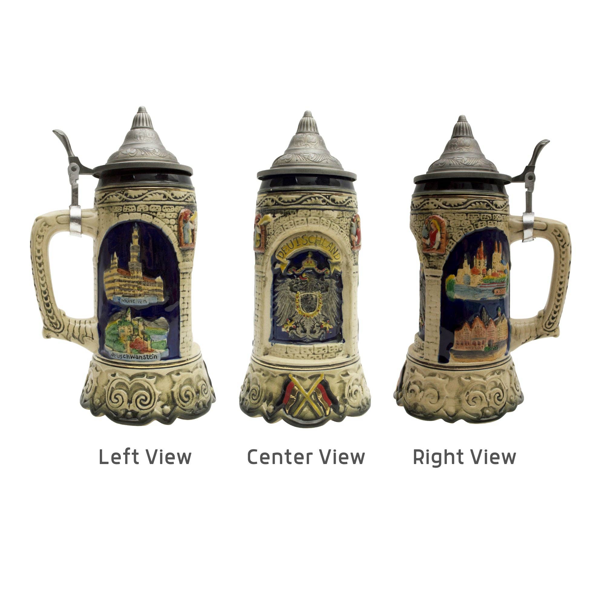 European Heritage Gifts - Wholesale Beer Glass/Mug - Scenic Deutschland Engraved Collectible German Beer Stein3