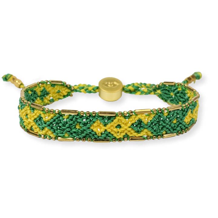 Bali Friendship Bracelet - Green and Yellow for wholesale by Love Is Project