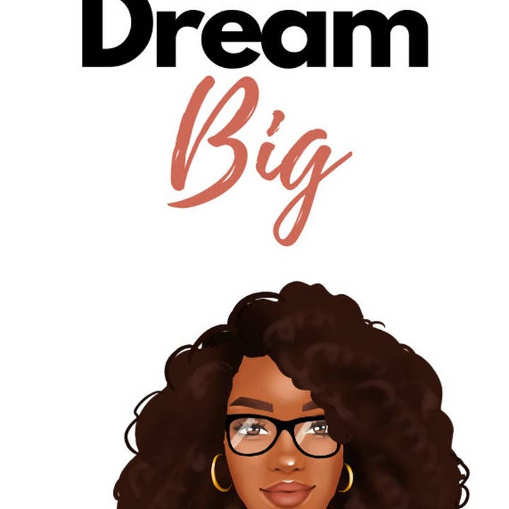 Zella & Co. - Wholesale Bookmark - Drink Coffee Dream Big Bookmark, Curly Hair1