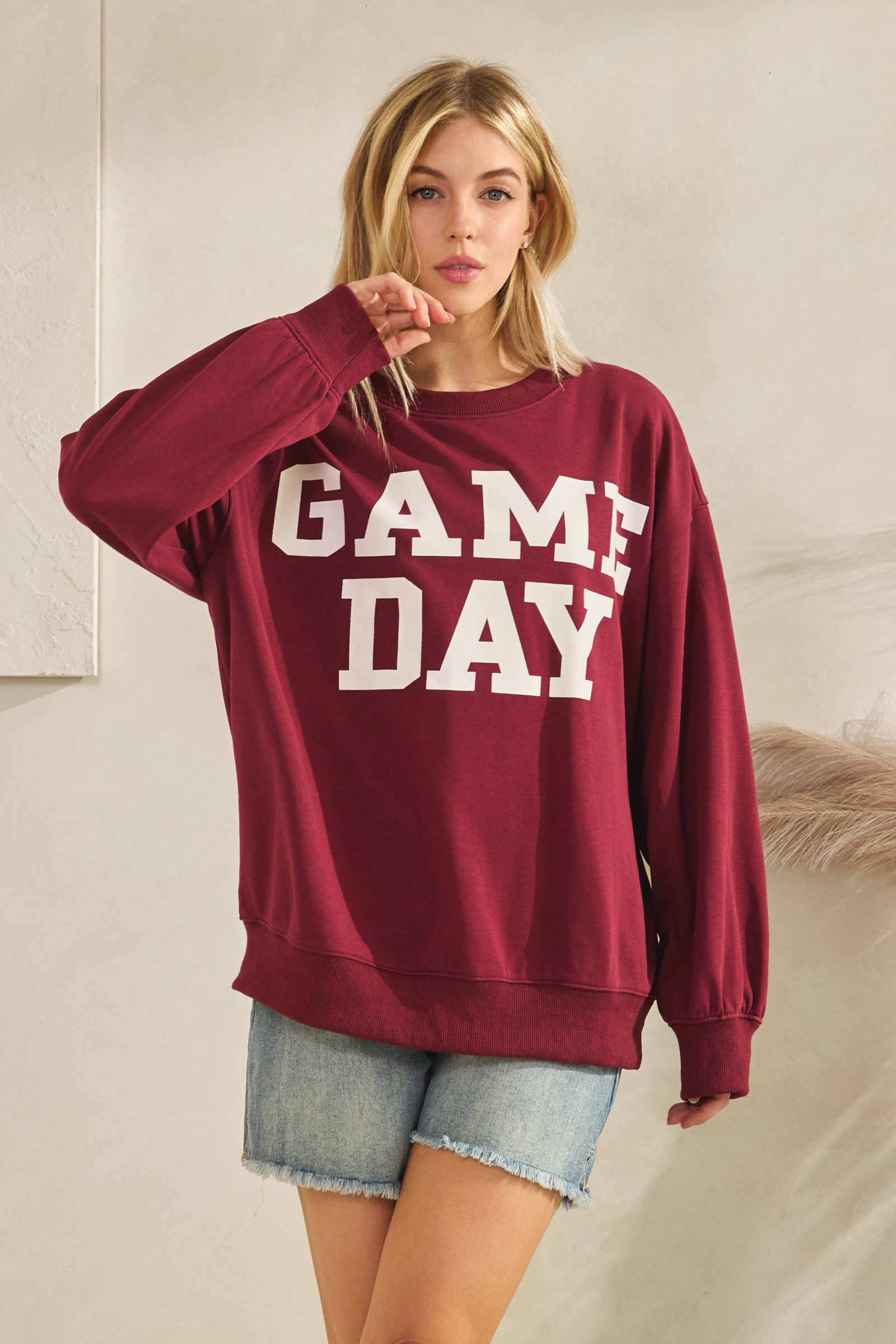 Sewn and Seen - Wholesale Graphic Sweatshirt - Women's - Bold Varsity Game Day Sweatshirt4
