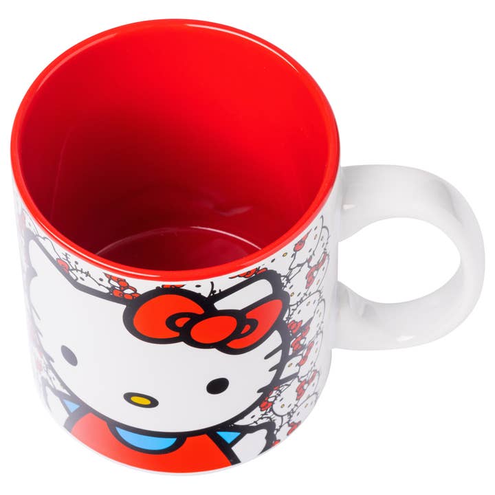 Silver Buffalo - Wholesale Coffee Mug - Hello Kitty Allover Faces 20oz Ceramic Mug3