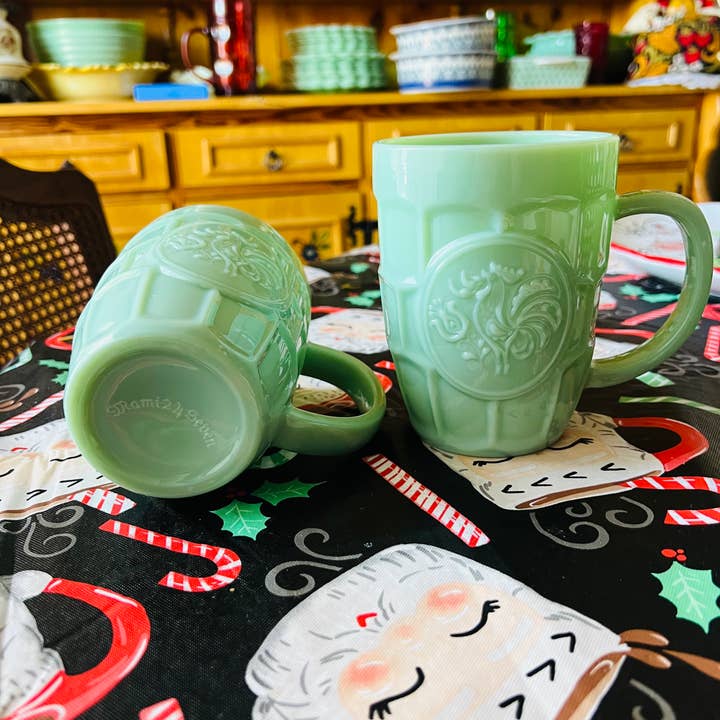 Mami24Seven - Wholesale Beer Glass/Mug - Jadeite Stein (Set of Two)