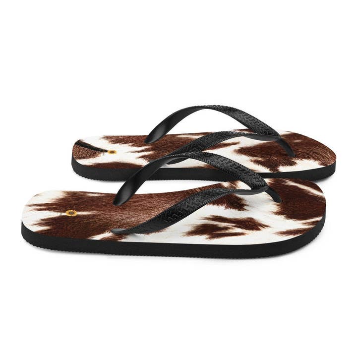 SUNFLOWER DREAMS BOUTIQUE - Wholesale Flip Flops - Women's - Cowhide Print Flip-Flops5