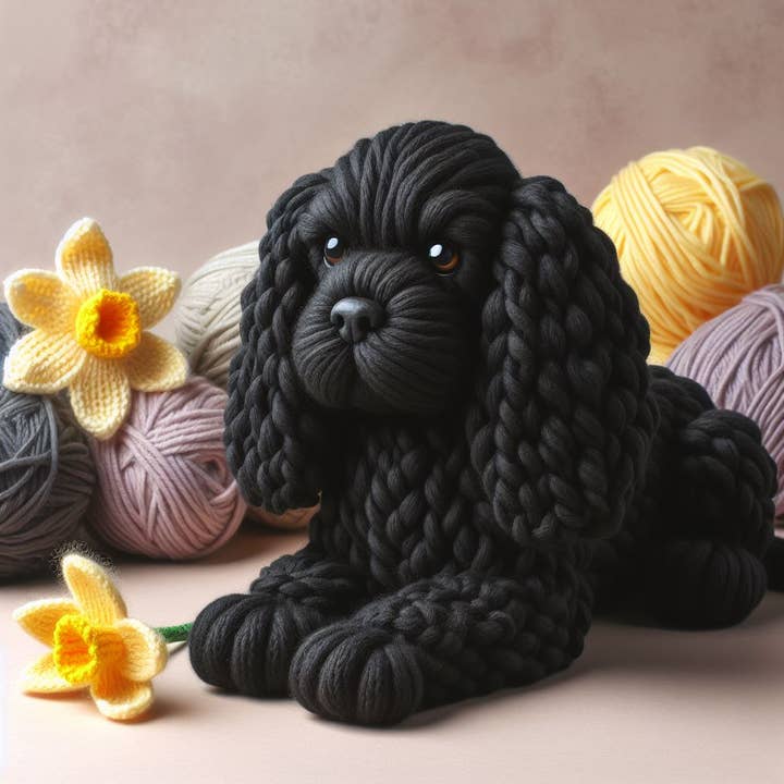 Carte de vœux individuelle de luxe Cocker Spaniel noir pour la vente par Two Woofs