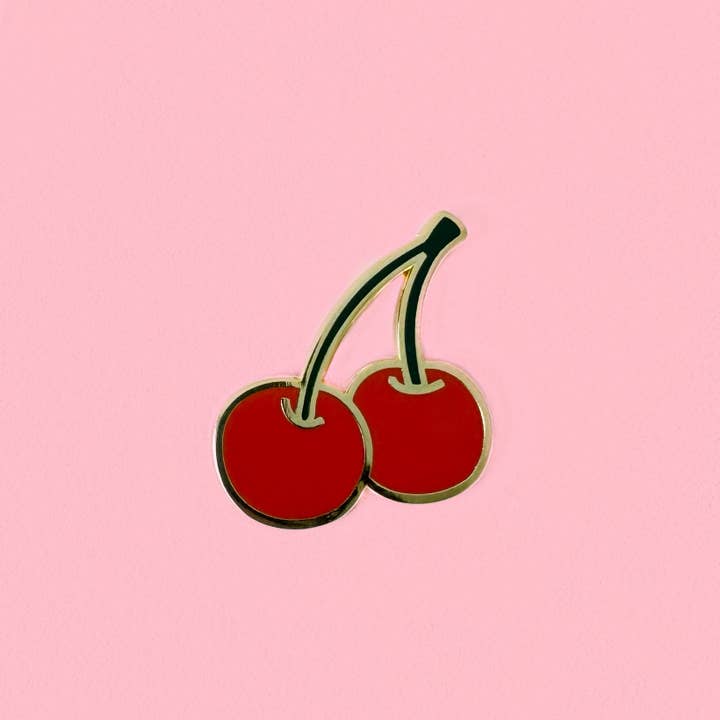Cherries Enamel Pin for wholesale by Unexpected Flair