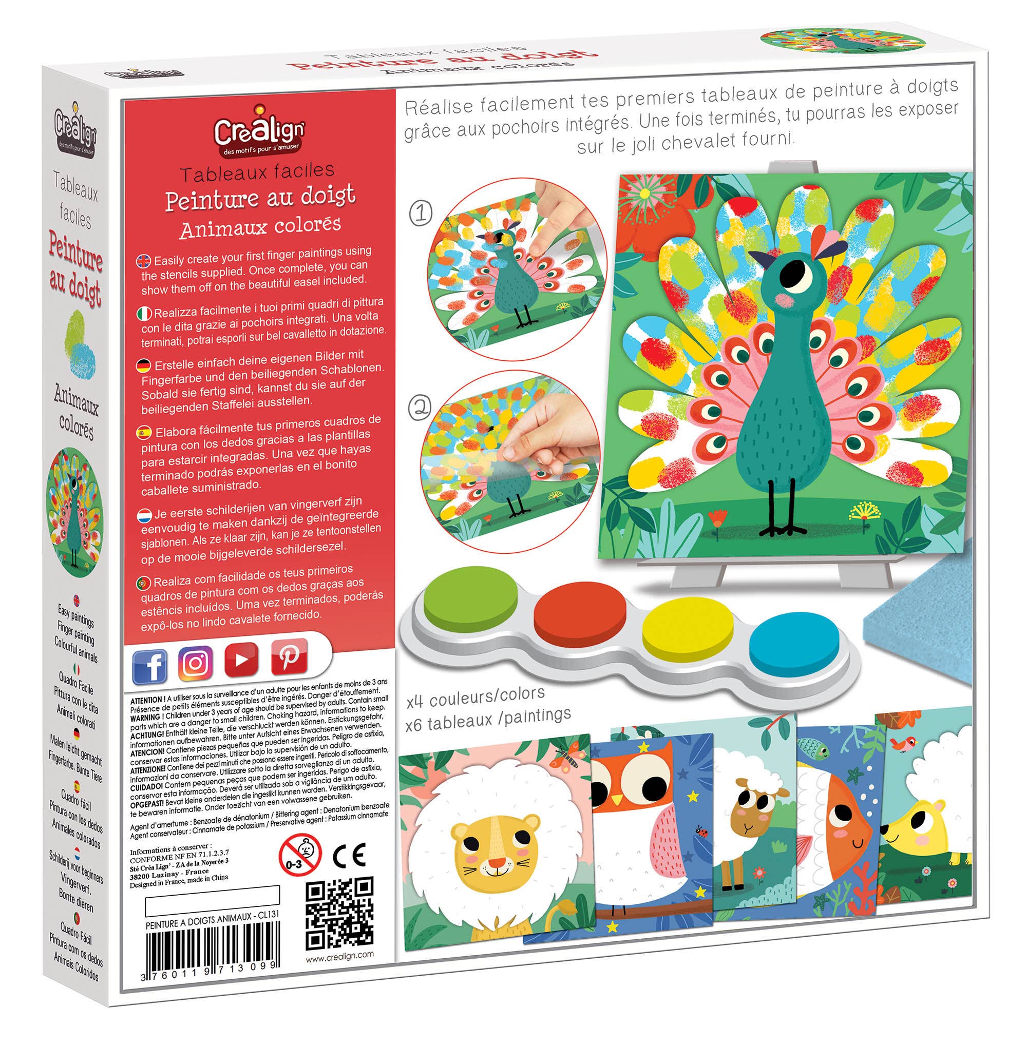 Créa Lign' - Wholesale Finger Paint - Finger Painting “Colorful Animals”1