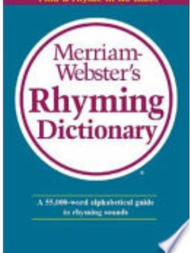 Merriam-Webster's Rhyming Dictionary Book for wholesale by Real Retro