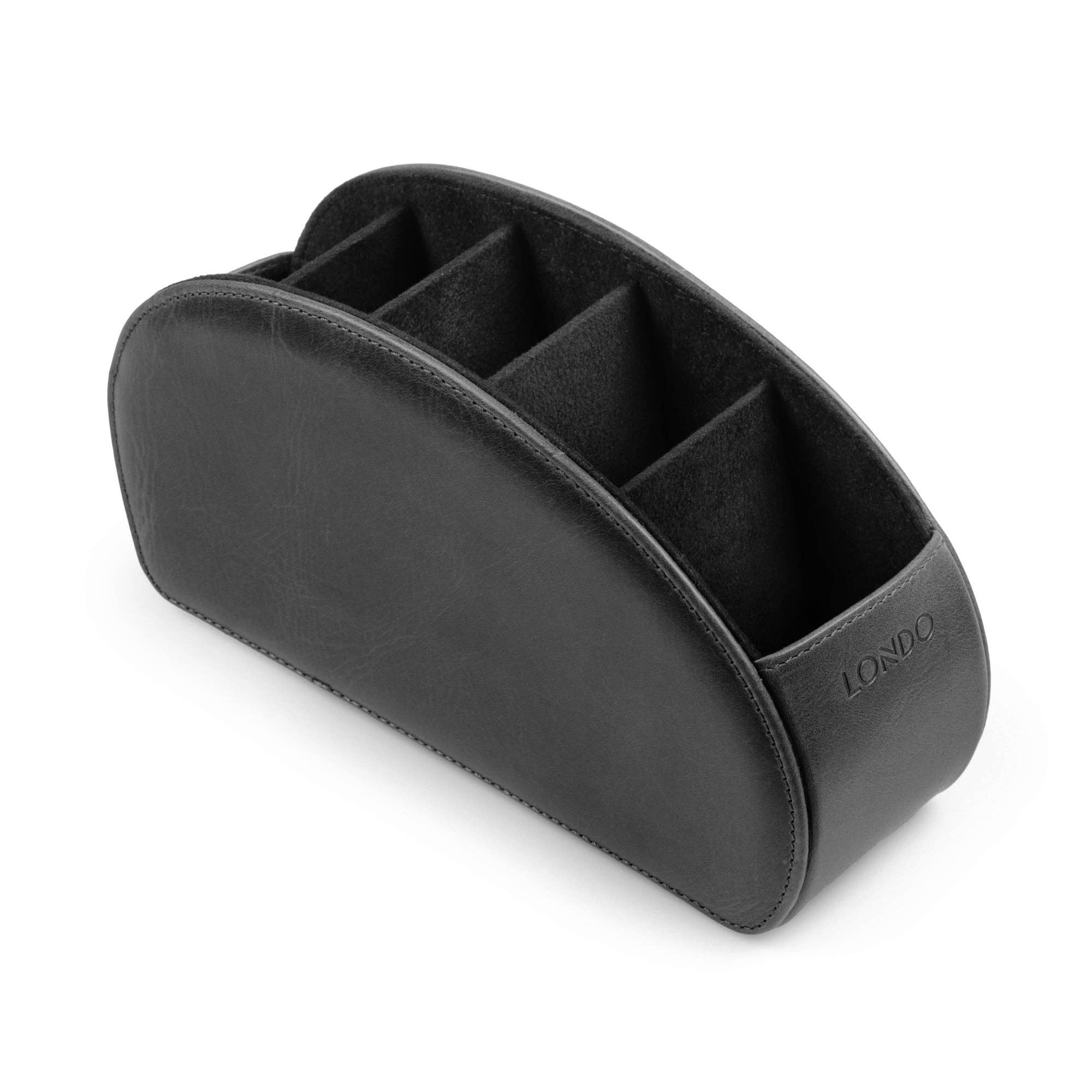 Londo - Wholesale Desk Organizer - Londo Remote Control Holder with 5 Pockets, Store DVD, Blu-Ray, TV, Roku or Apple TV Remotes, Italian Top Grain Leather with Suede Lining12