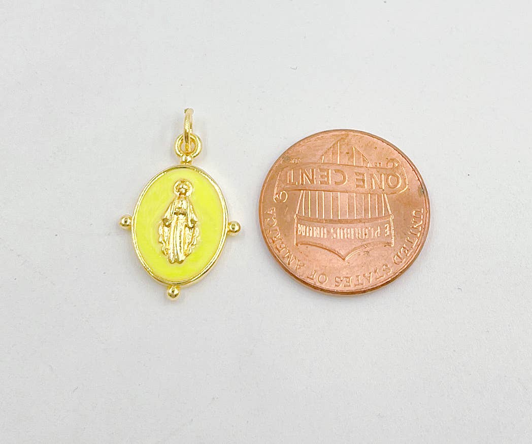 Beads Creation – Großhandel Individueller Charm/Anhänger – Vergoldeter Emaille-Anhänger mit Jungfrau Maria Motiv8