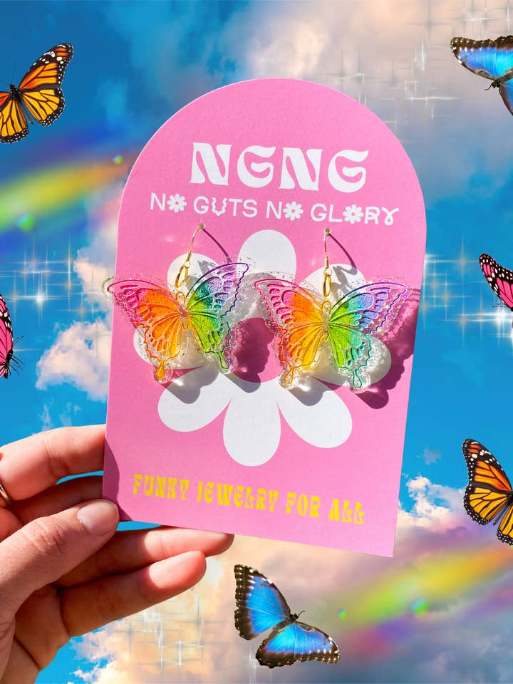 Pendientes Mariposa de Primavera para venta al por mayor de No Guts No Glory Jewelry + Co