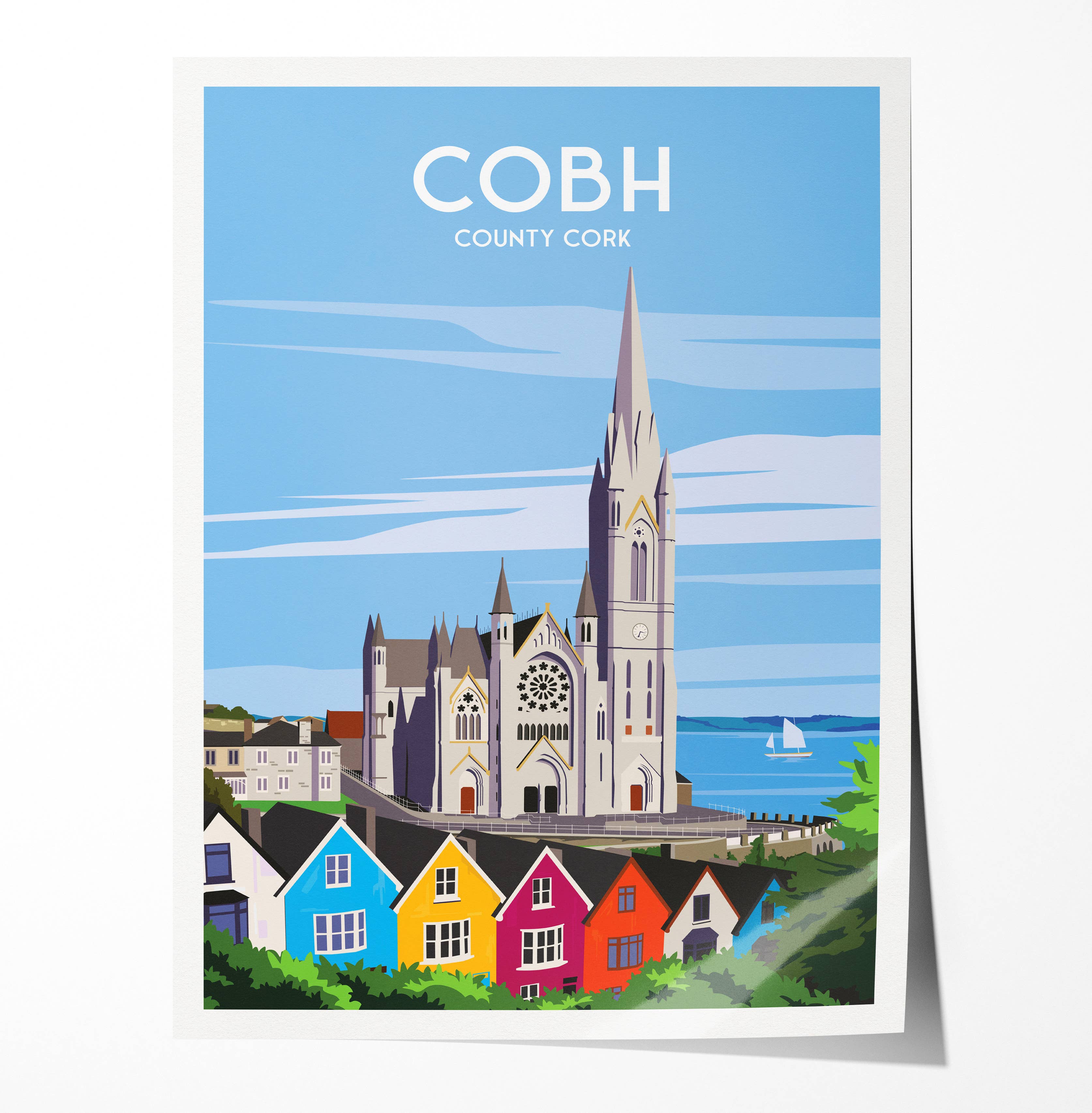 Printagonist – wholesale Art print – Cobh Print featuring St. Colman's Cathedral - Co Cork0