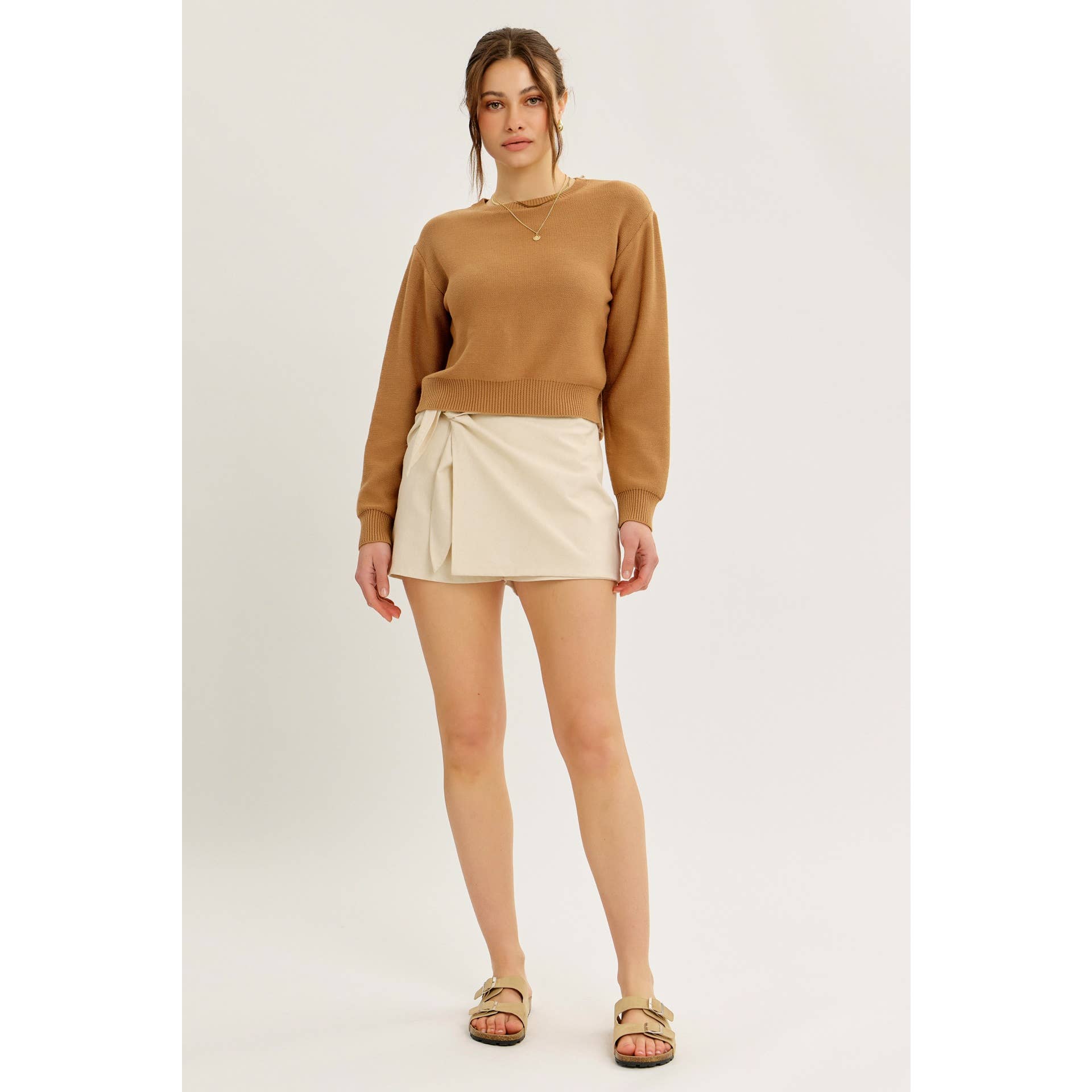 idem ditto – Pulôver - Mulher por atacado – TOP DE MALHA COM LAÇO NAS COSTAS E DECOTE REDONDO EM CONTRASTE10