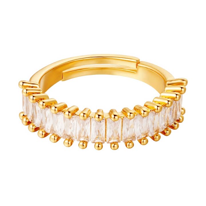 Anello regolabile con gemme colorate per la vendita all'ingrosso da parte di SHINE BUY