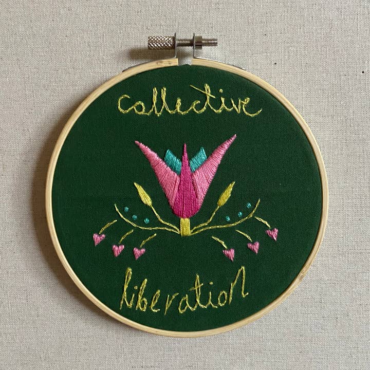 Collective Liberation 5 Inch Embroidery Kit for wholesale by Open Coven