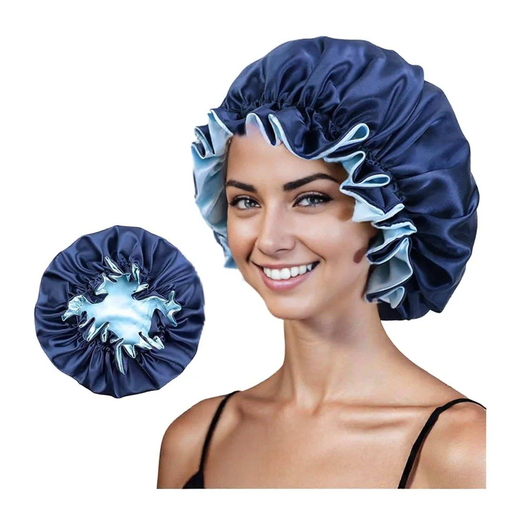 AK Brand – Engroshandel Nathue – til kvinder – Satin sovekalot med dobbelt lag og flæsekantet silkehat20