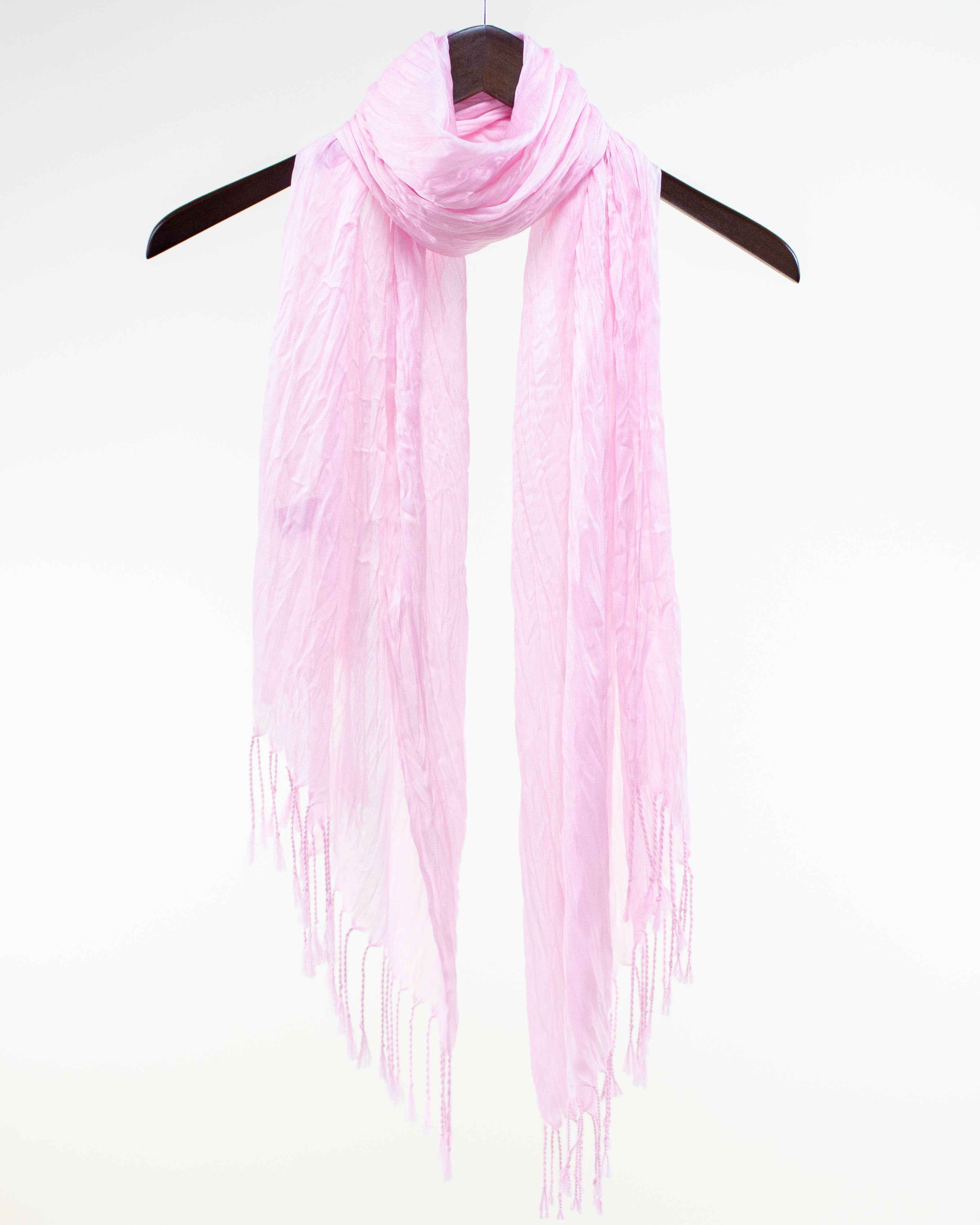 Original USA - Wholesale Scarf - Women's - Sheer Solid Scarf with Fringe13