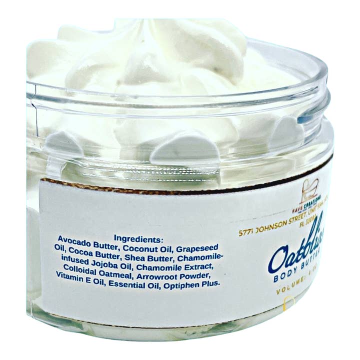 Beurre corporel Oatbliss « Gruau, lait et miel » pour la vente par Fave Creations