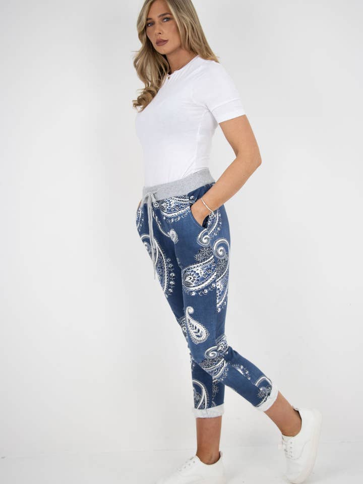 Miss Bold - Wholesale Pants - Women's - Italian Printed Cotton Ladies Trouser25