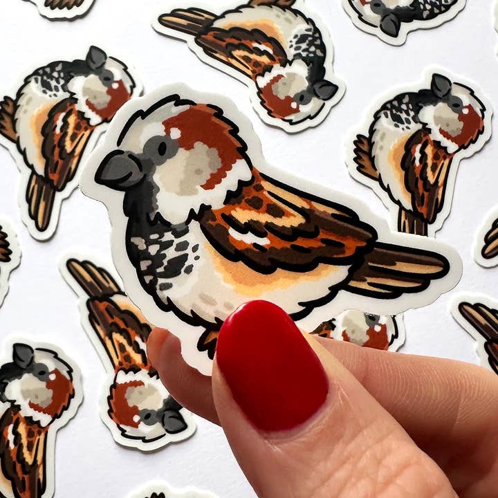 Sparrow Mini Sticker for wholesale by Shop Emily M