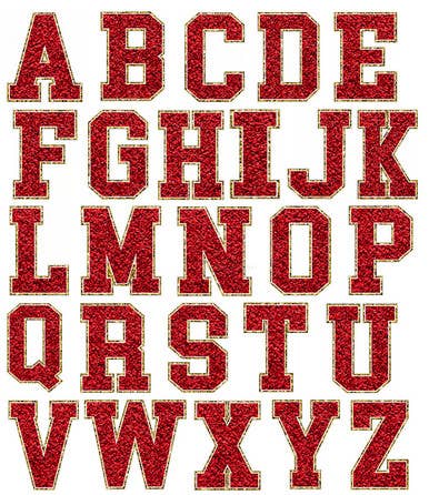 Trendy Transfers - Wholesale Sticker - Red Chenille Glitter Letters Sticker Sheet2
