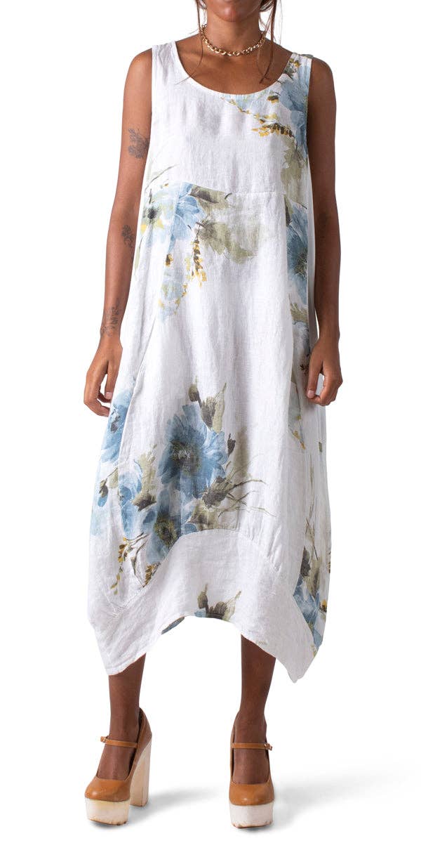 Gigi Moda - Wholesale Dress - Women's - Floral Linen Sleeveless Dress7